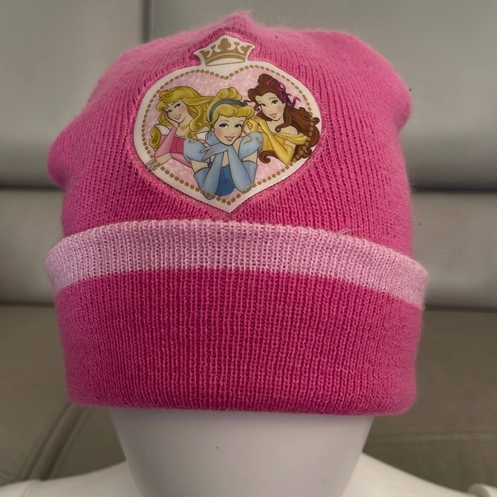 Girls Disney princesses winter ski hat pink